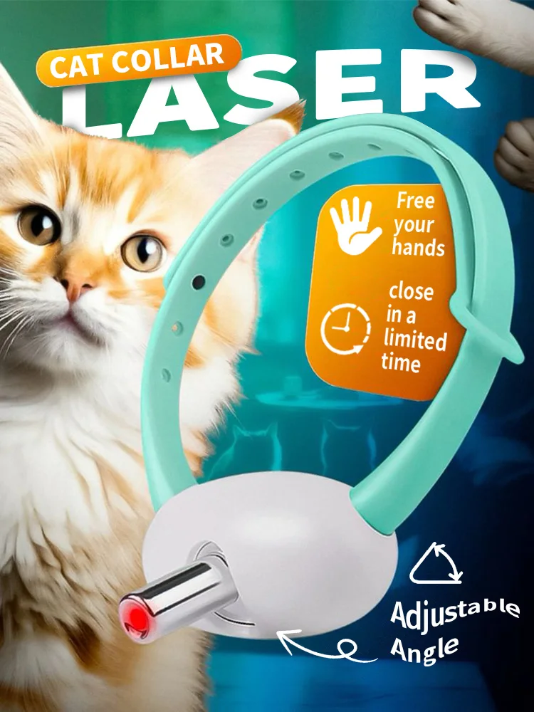 

Smart Laser Tease Cat Collar Electric USB Rechargeable Pointer Kitten Automatic Toys Interactive Training Pet Accessories Goods