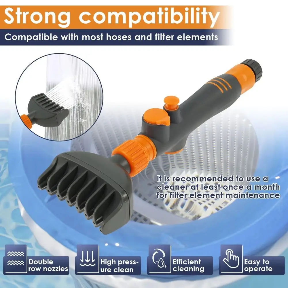 منظف خرطوشة حمام السباحة البلاستيكي يزيل الحطام، فلتر سبا متعدد الوظائف، فرشاة تنظيف محمولة باليد، فرشاة تنظيف لمرشح حوض الاستحمام الساخن