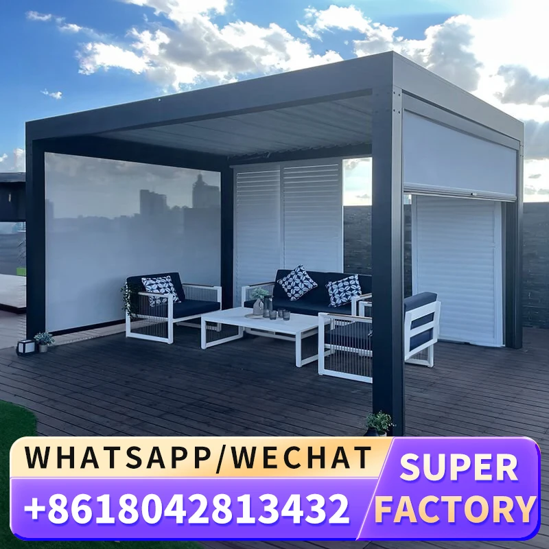 

Factory Direct Customizable Aluminium Hardtop Gazebo Rainproof Adjustable Outdoor Patio Pergola for Garden Backyard or Yard