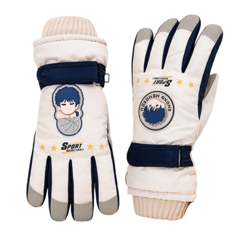 

New Waterproof Children Ski Gloves Thicken Plus Velvet Winter Warm Gloves Mittens