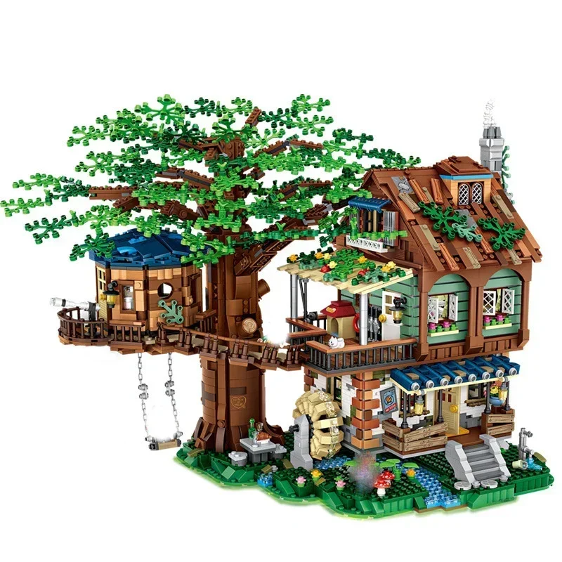 4761Pcs LOZ Mini Blocks City Street View primavera autunno 2 in 1 set di blocchi di costruzione fai da te villaggio Urban Tree House Toys For Kid Gift