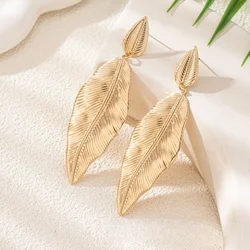 Long Earrings For Women Leaf Exaggerated Retro Metal Ear Accessories Holiday Party Gift Fashion Jewelry BE484