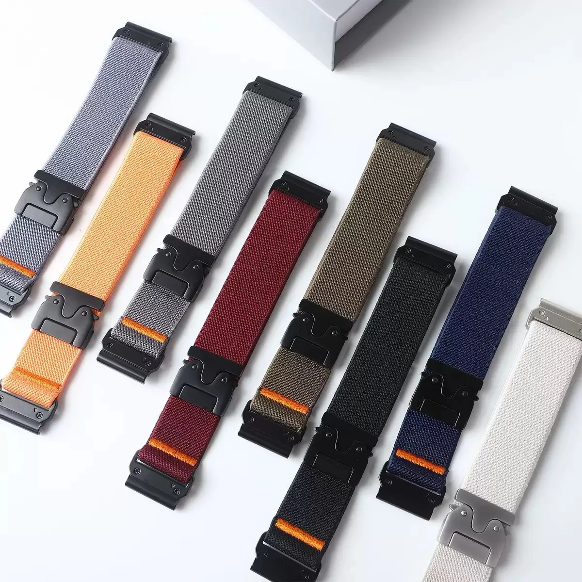 26 22mm Nylon Elastic Strap For Garmin Fenix 8 47mm 7 Pro 7X 6X 6 5 5X plus Parachute Band Bracelet Forerunner 965 955 Correa