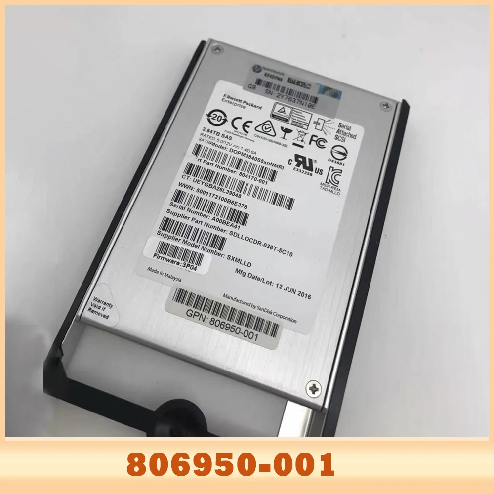 

For HP 3.84T SAS 3PAR 806950-001 809589-001 804170-001 806950-001 Solid State Disk SSD