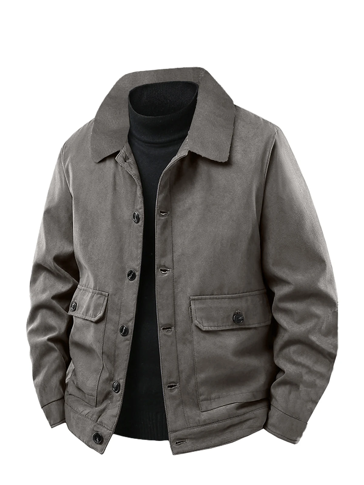 سترة رجالية عادية ربيع الخريف زر التلبيب معطف العمل جديد بلون متعدد جيب القمم الرجال الموضة جودة عالية
