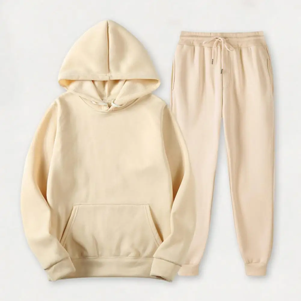 Men's Autumn and Winter New Solid Color Hoodie+pants Two-piece Set Fashionable Casual Sports Set