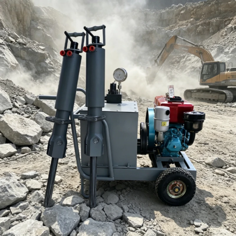 Industrial Diesel Hydraulic Stone Splitting Machine Hydraulic Rock Breaking Splitter Natural Stone Quarry Processing Tool