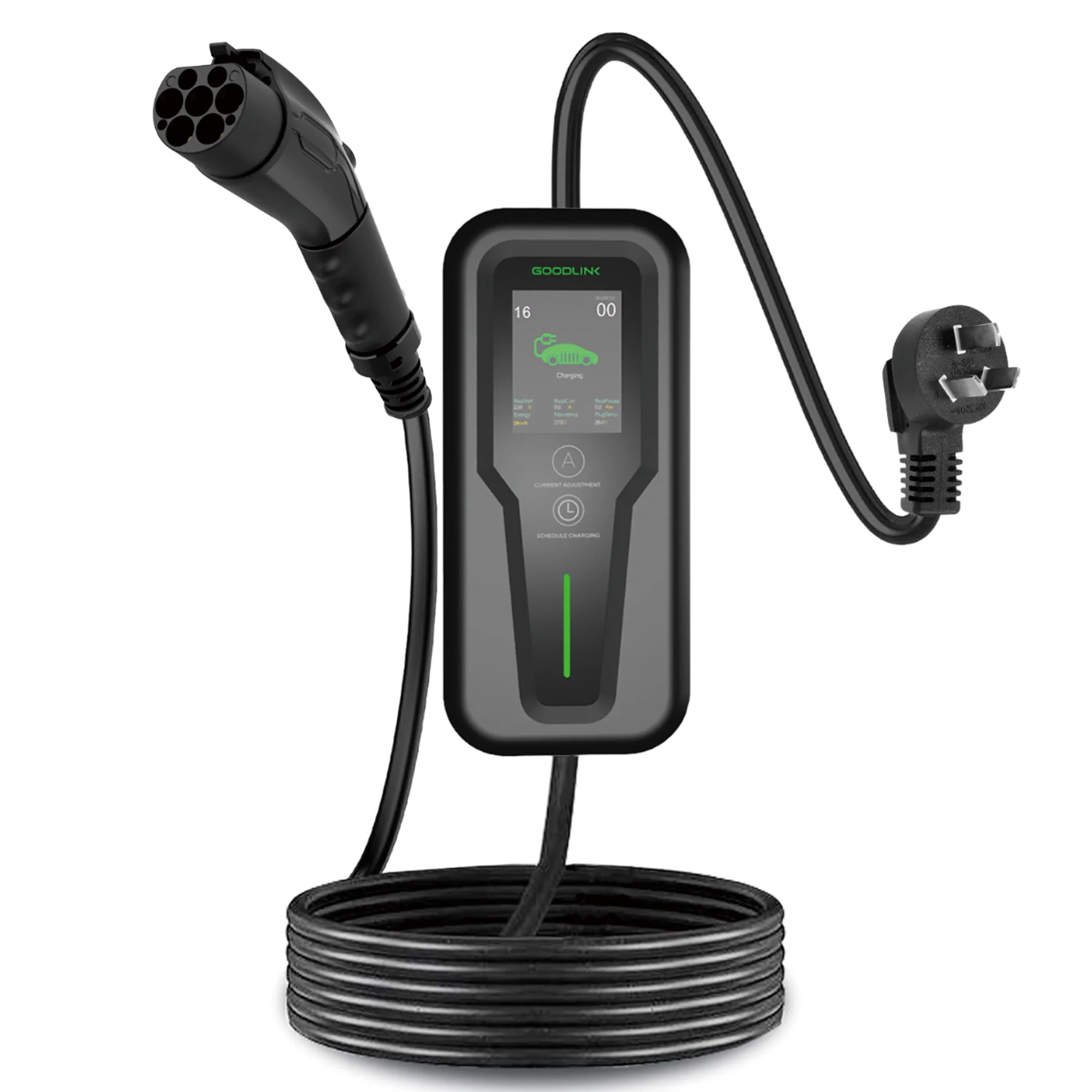 EV charger for Tesla/NACS GBT  TYPE 2 1 with 32A 16A 40A  CEE 7kw level 2 car charger Tesla mobile ev charger CE ETL FCC