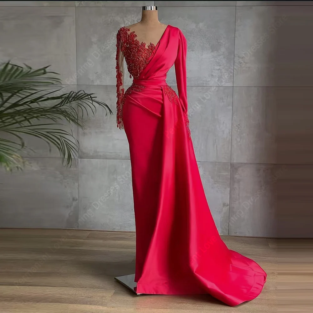 2025 elegante vrouwen avondjurken sexy v-hals lange mouwen prom jassen cocktail party dweilen lengte vestido de noche aangepaste