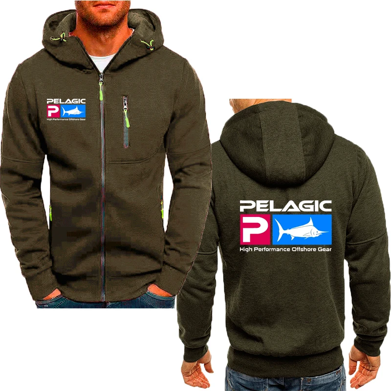 Outdoor sports Men\'s hoodie PELAGIC Fishing Spring Autumn Men\'s clothing Fleece Oversized hoodie zipper sweatshirt for men