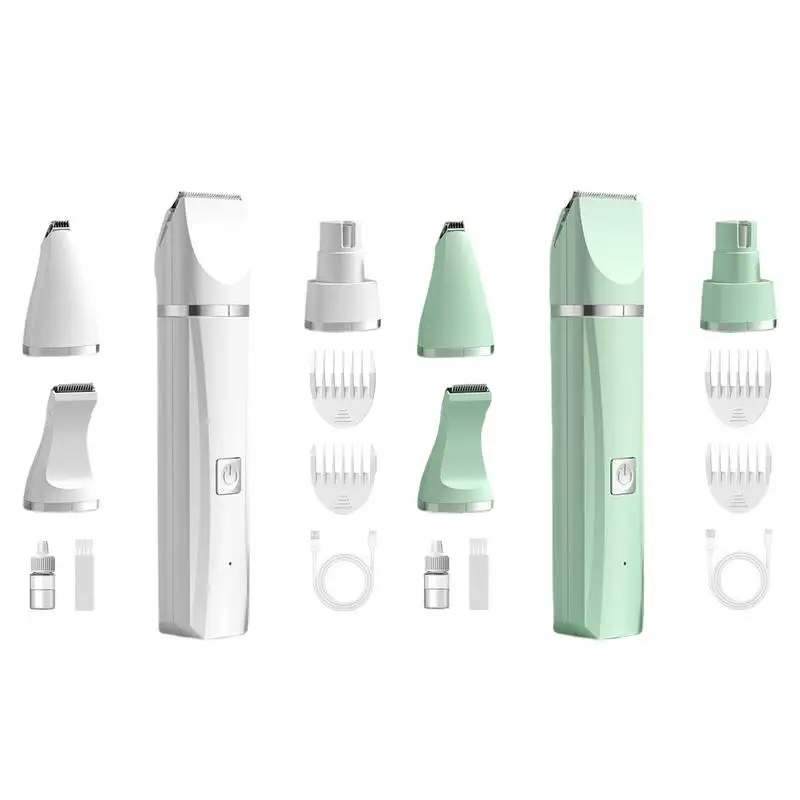 

Dog Paw Trimmer Cordless Low Noise Electric Cat Grooming Paw Hair Shaver Rechargeable Pet Grooming Shaver Waterproof 4-in-1 Pet