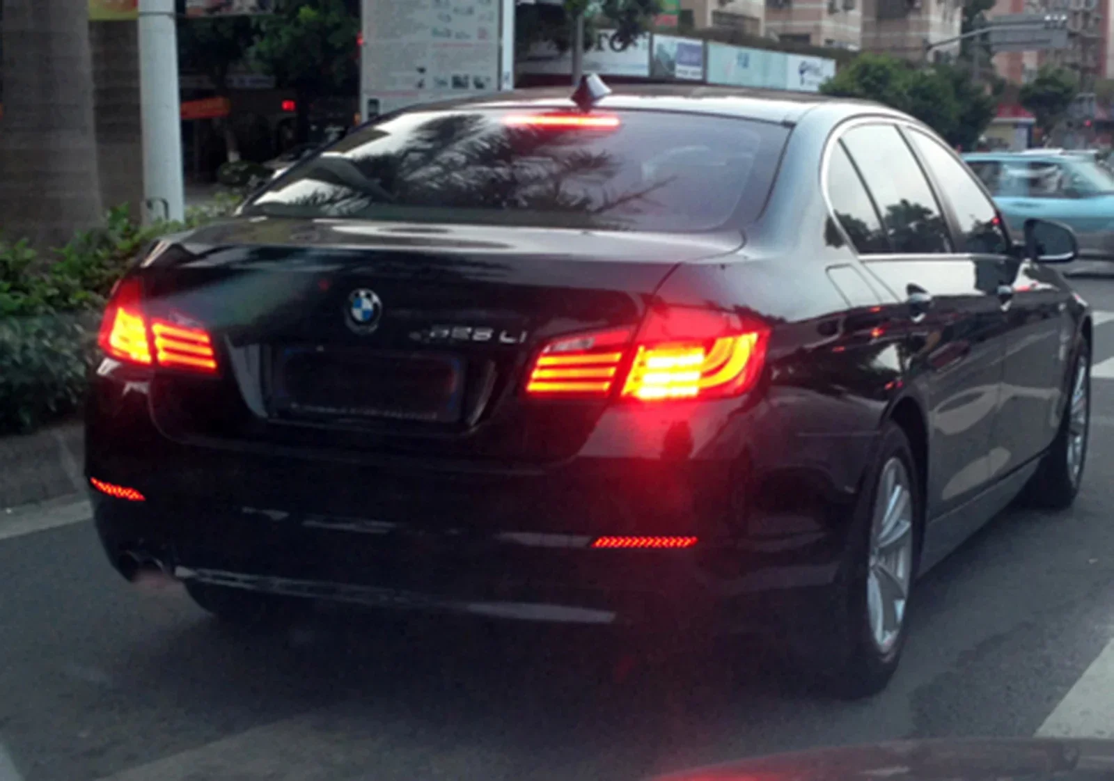 ANGRONG Black Lens LED Rear Bumper Reflector Brake Reverse Light For BMW 5 Series F10 F11 F18