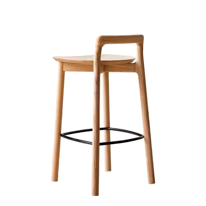 

All solid wood ash wood bar chair household backrest bar chair simple bar