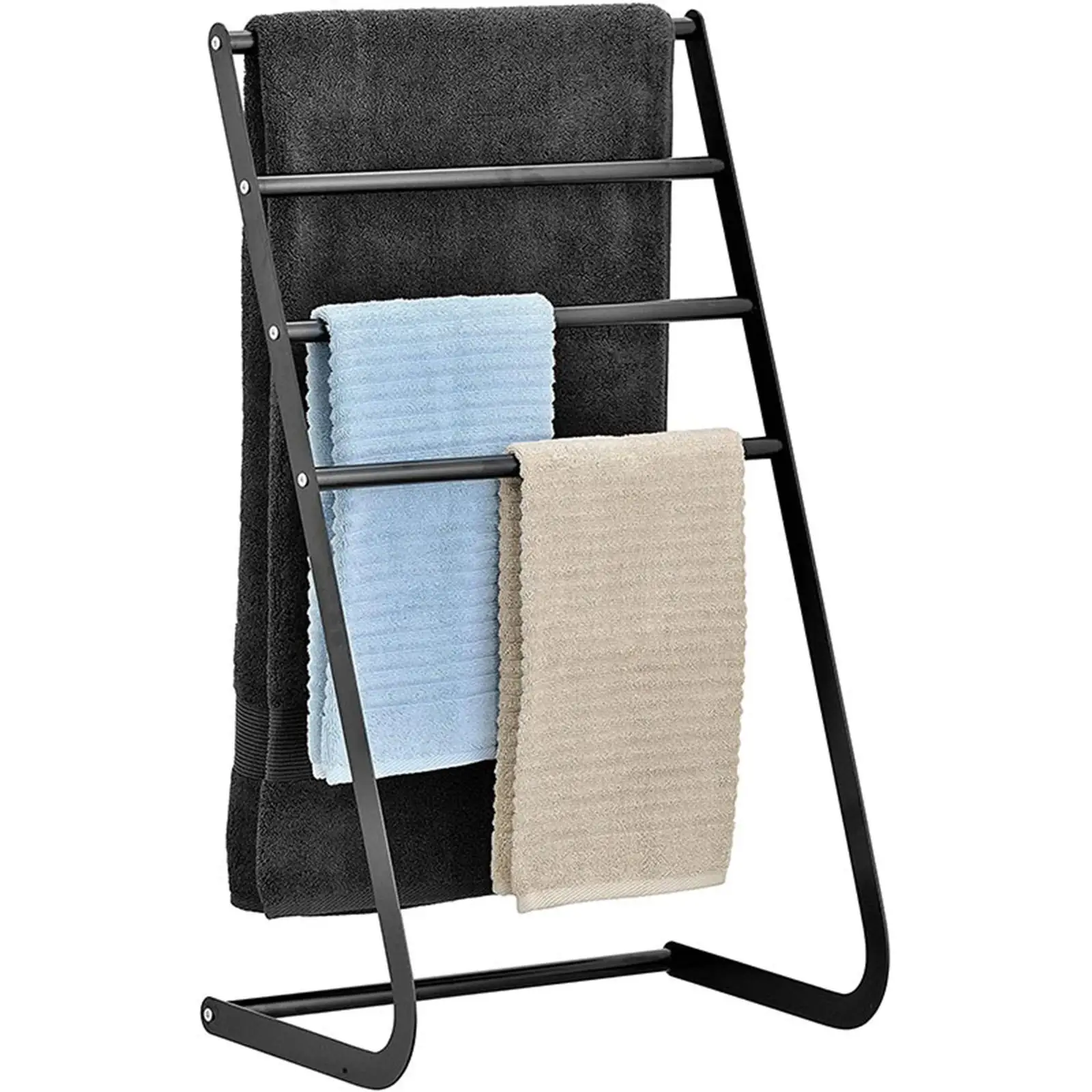 Standing Towel Rack, Towel Stand 4 Tier Tub Accessory, Poolside Beach for Blanket, Blanket Ladder Holder, Drying Display