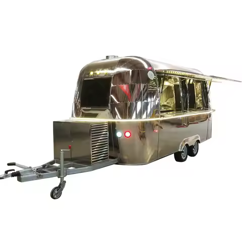 Customized Mobile Outdoor 5 People Camper Caravan Food Vening Trailer Camper Trailer For Sale