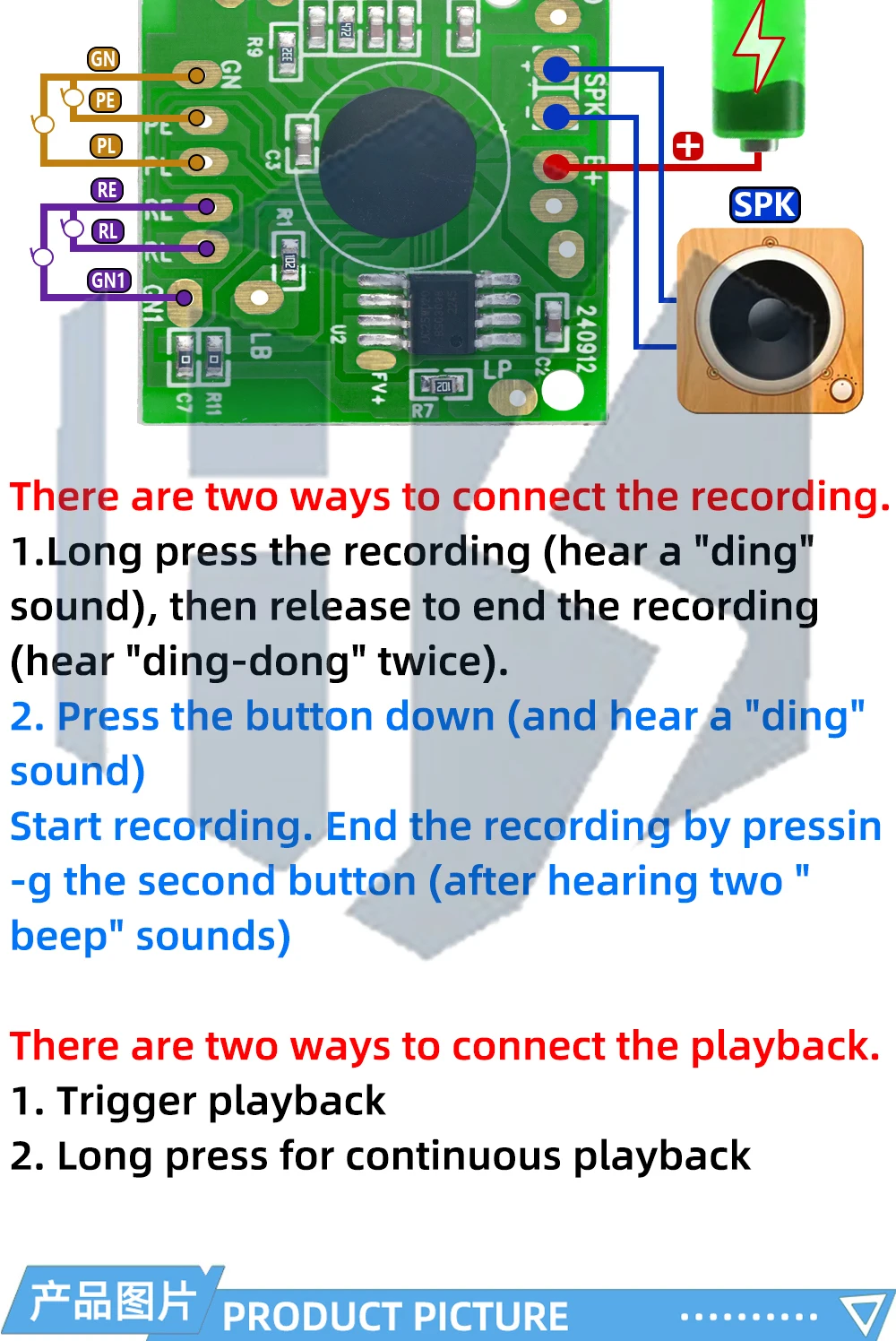Soundmodul für elektronisches Spielzeug, IC-Chip, Diktiergerät, 30 Sekunden, 120 Sekunden, Aufnahmewiedergabe, sprechende Musik, Audio, aufnehmbare Tafel, Geschenk – Detail 24