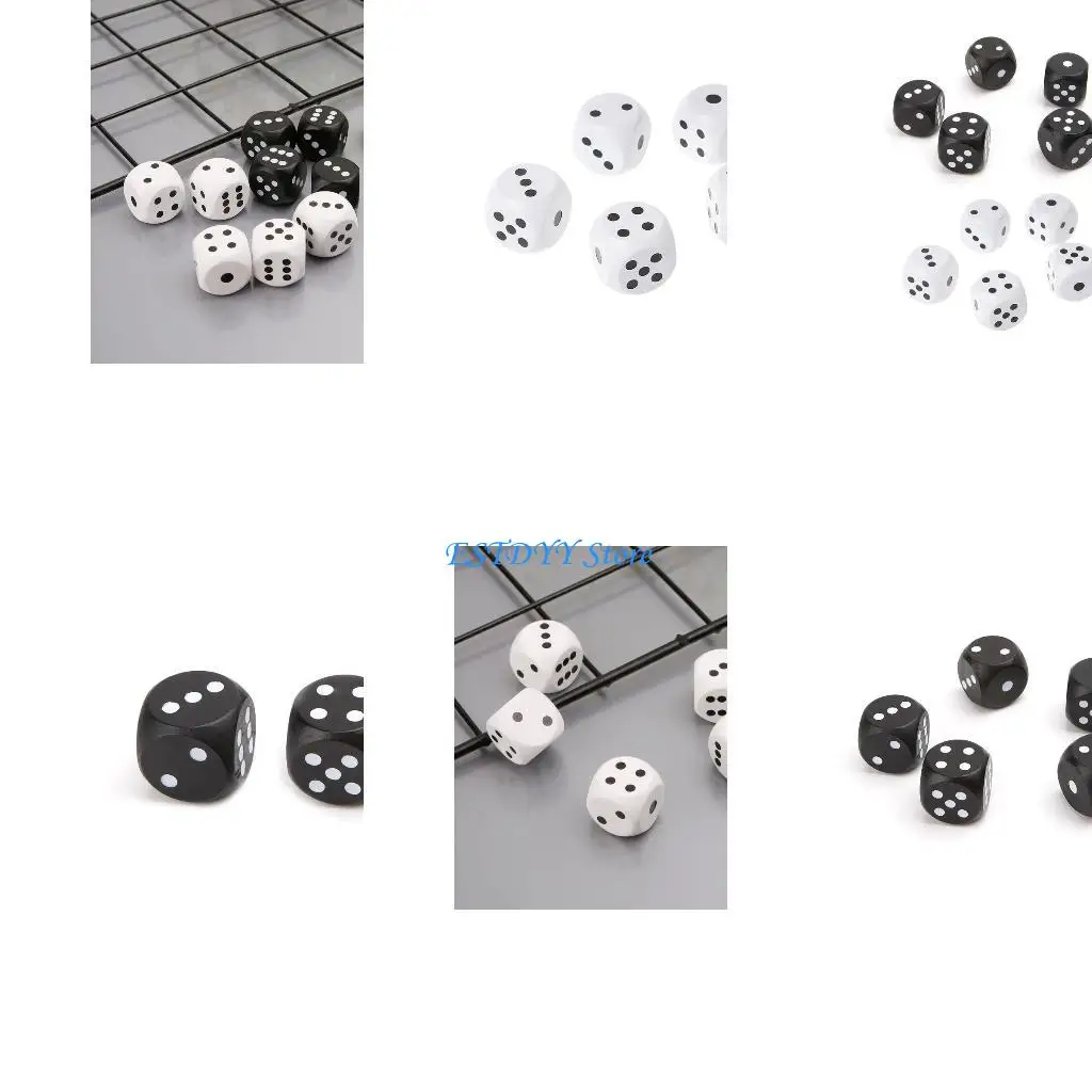 

G6DE 6 Sided 20mm 0.78In Cubes Round Corner Kid Educational DIY Board Game