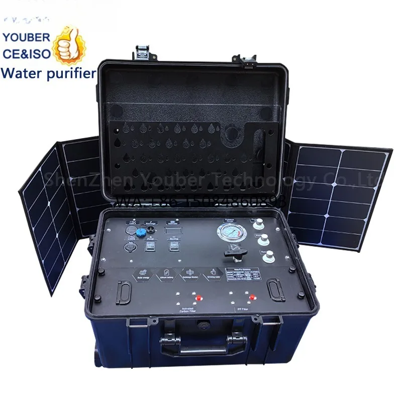 300L/H Outdoor Survival Emergency Solar Powered Ultra Filtration System River Water Treatment Flood Purification Water