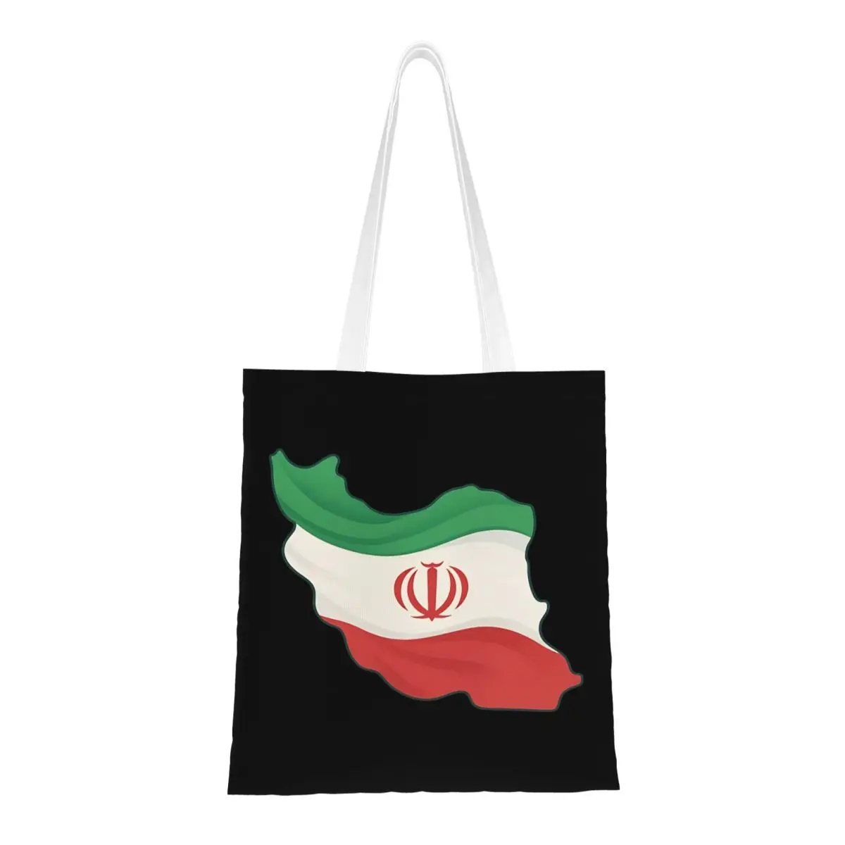 

Iranian Identity Flag Wrapped Map Shopper Bag School Handbags Women Graphic Shoulder Bag Retro Cloth Tote Bag