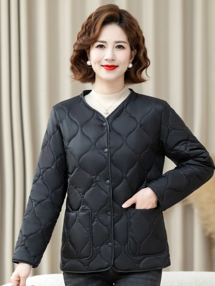 

Легкое пушистое хлопковое пальто для женщин: теплое, модное, с V-образным вырезом, на одной пуговице, для зрелых женщин