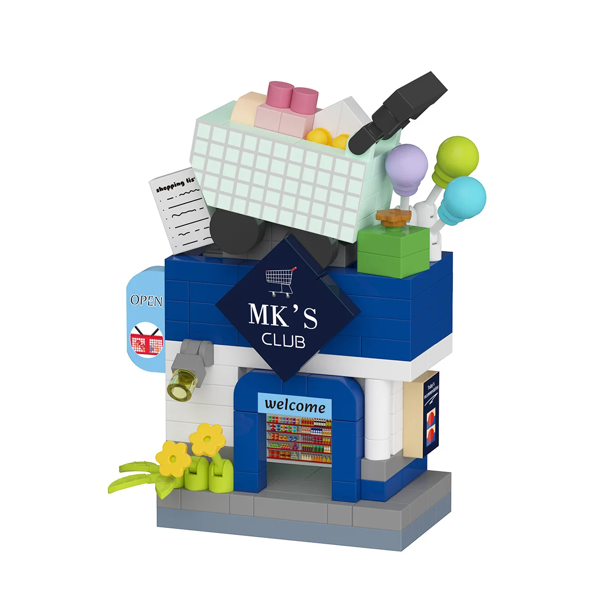 Bausteine Set Erwachsene Lebensmittelgeschäft Spielzeug Konstruktor 3D Designer Mini Block Kinder Bauset Spielzeug Mädchen Kinder Mädchen Geschenke