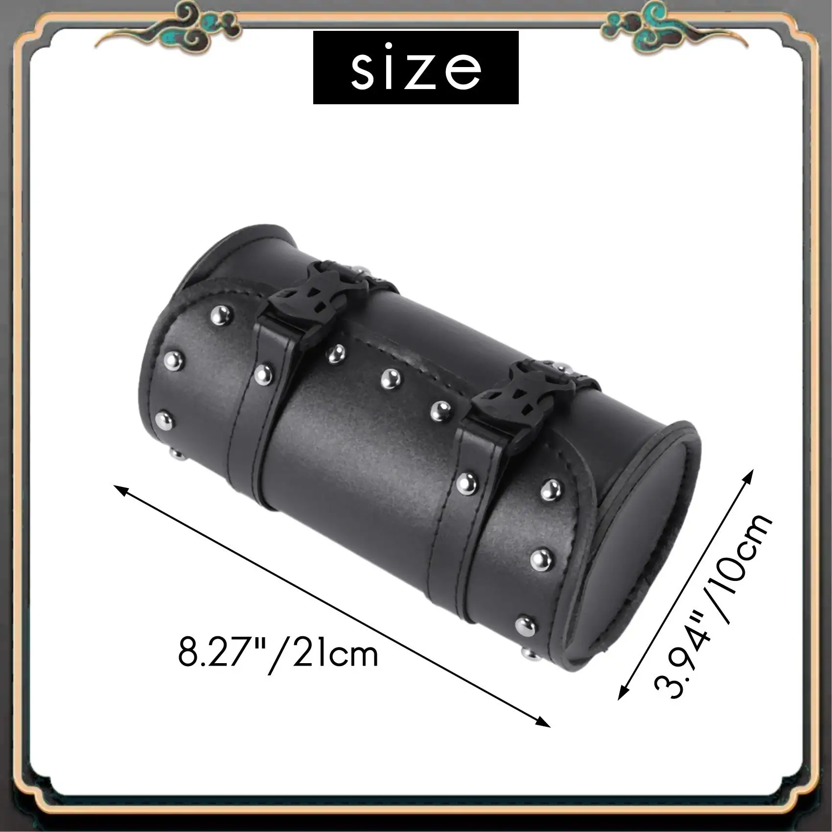 

M45K-Motorcycle Leather Universal Tool Round Roller Saddle Bag Fork For Travel Suitcase