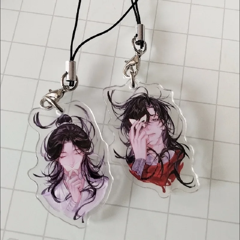 Heaven Official's Blessing Xie Lian Hua Cheng Cosplay Acryl Schlüsselanhänger Figur Anhänger Seil Telefon Schlüsselanhänger Kette Zubehör Prop
