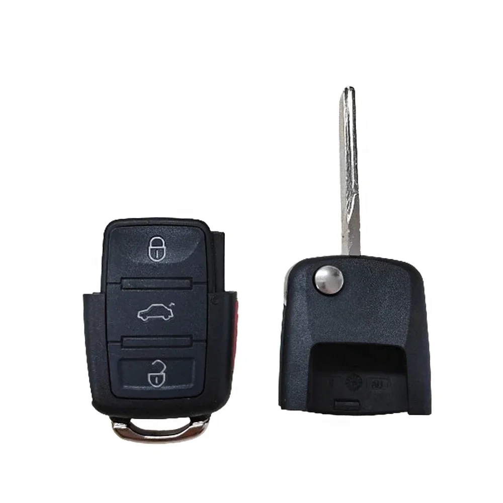 3+ 1 Panic 4 Tasten Flip Remote Key Shell Passend für VOLKSWAGEN VW Touareg Switchblade Flip Case Fob