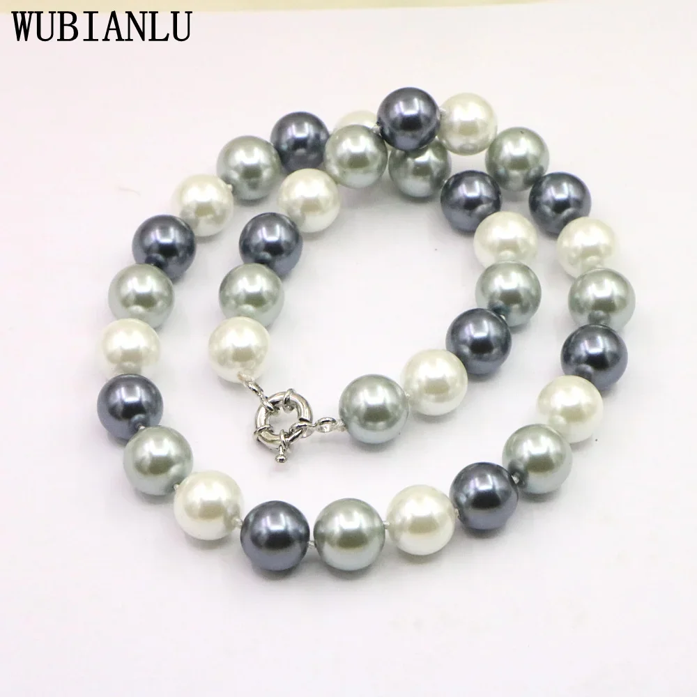 New Multicolor Glass Pearl Necklace Set 12mm Necklace 18\