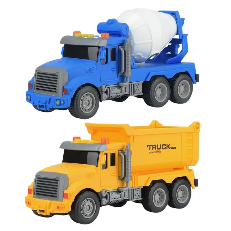 Cement Mixer Toy Truck Simulation Inertial Engineering Truck Cement Mixing Discharge Acousto-optic Concrete Set Toy Car Toys for