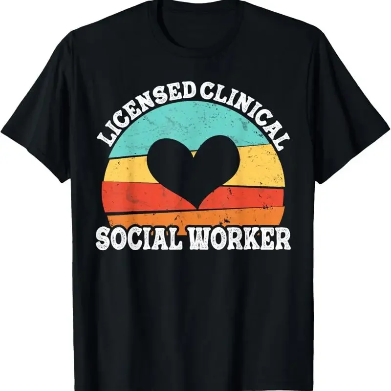 Retro Licensed Clinical Social Worker Lcsw Heart T Shirt