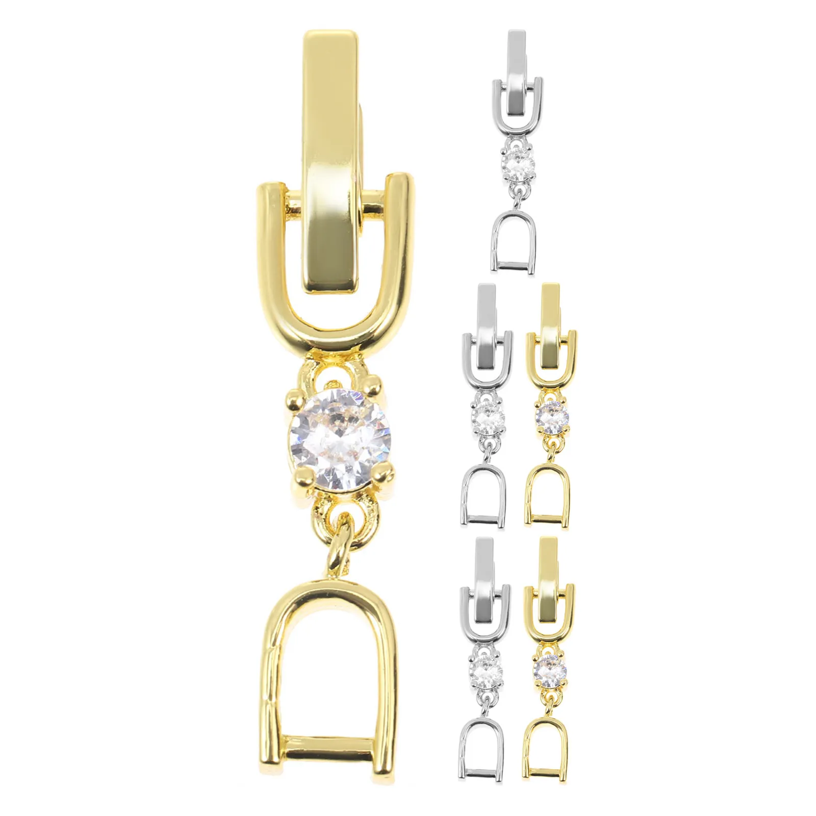 

Набор из 6 удлинителей для ювелирных изделий: металлические застежки для ожерелий и браслетов, платиновое покрытие, со стразами, сверкающие, складные, для ремонта и удлинения