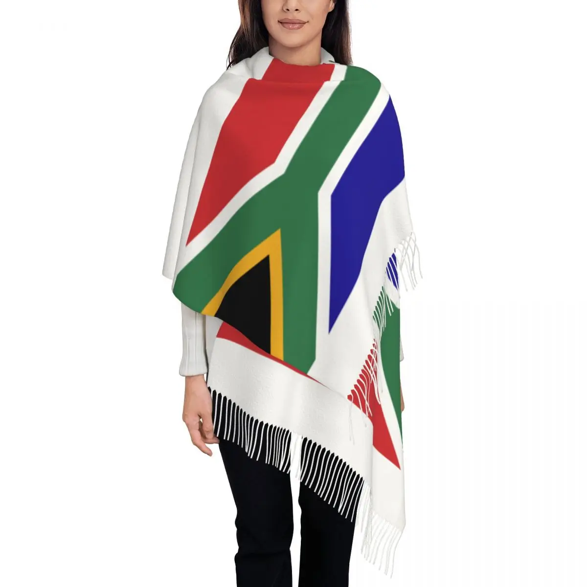 

South Africa Flag Womens Warm Winter Infinity Scarves Set Blanket Scarf Pure Color