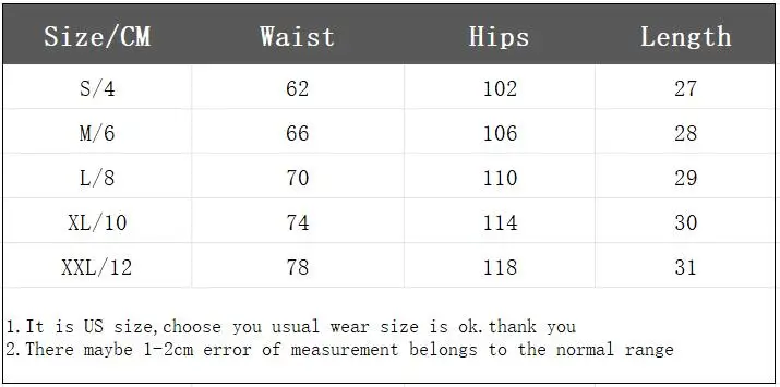 S4 M6 L8 XL10 XXL12 new style high waist women shorts 12 colors