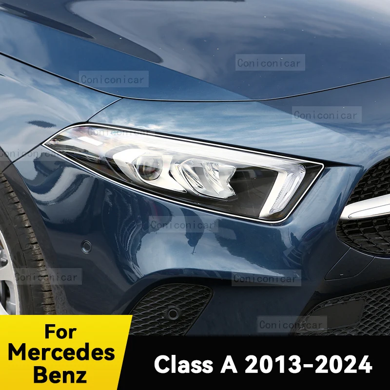 

For Mercedes Benz A Class 2013-2024 Car Headlight Protective Film Front Light Transparent TPU Anti-scratch Headlamp Accessories