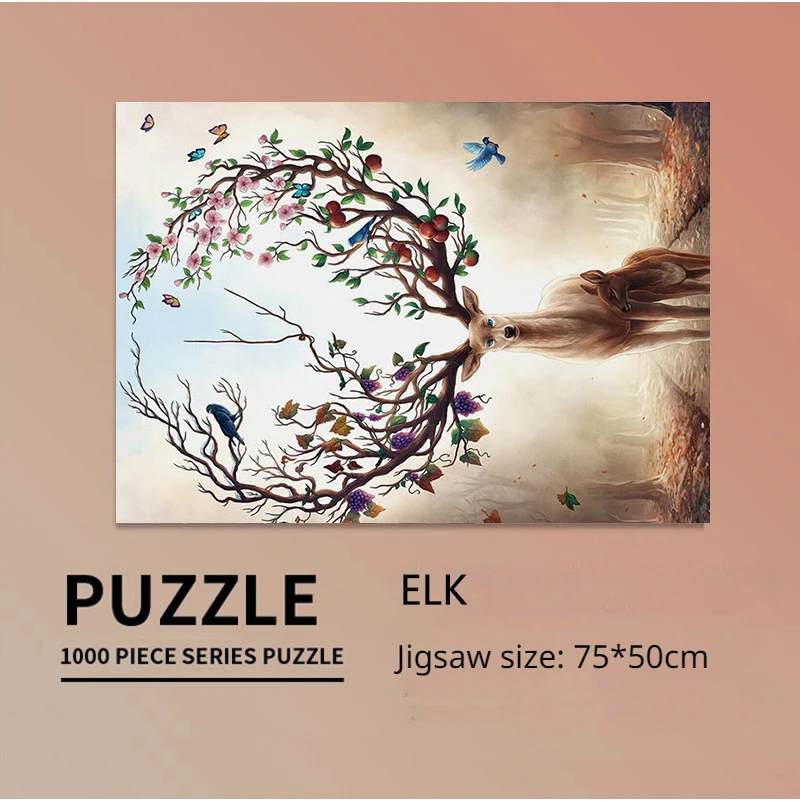 Dorosły 1000 sztuk Puzzle ELK wysoki poziom trudności dekompresja dziewczyna zabawki edukacyjne prezent urodzinowy gry planszowe