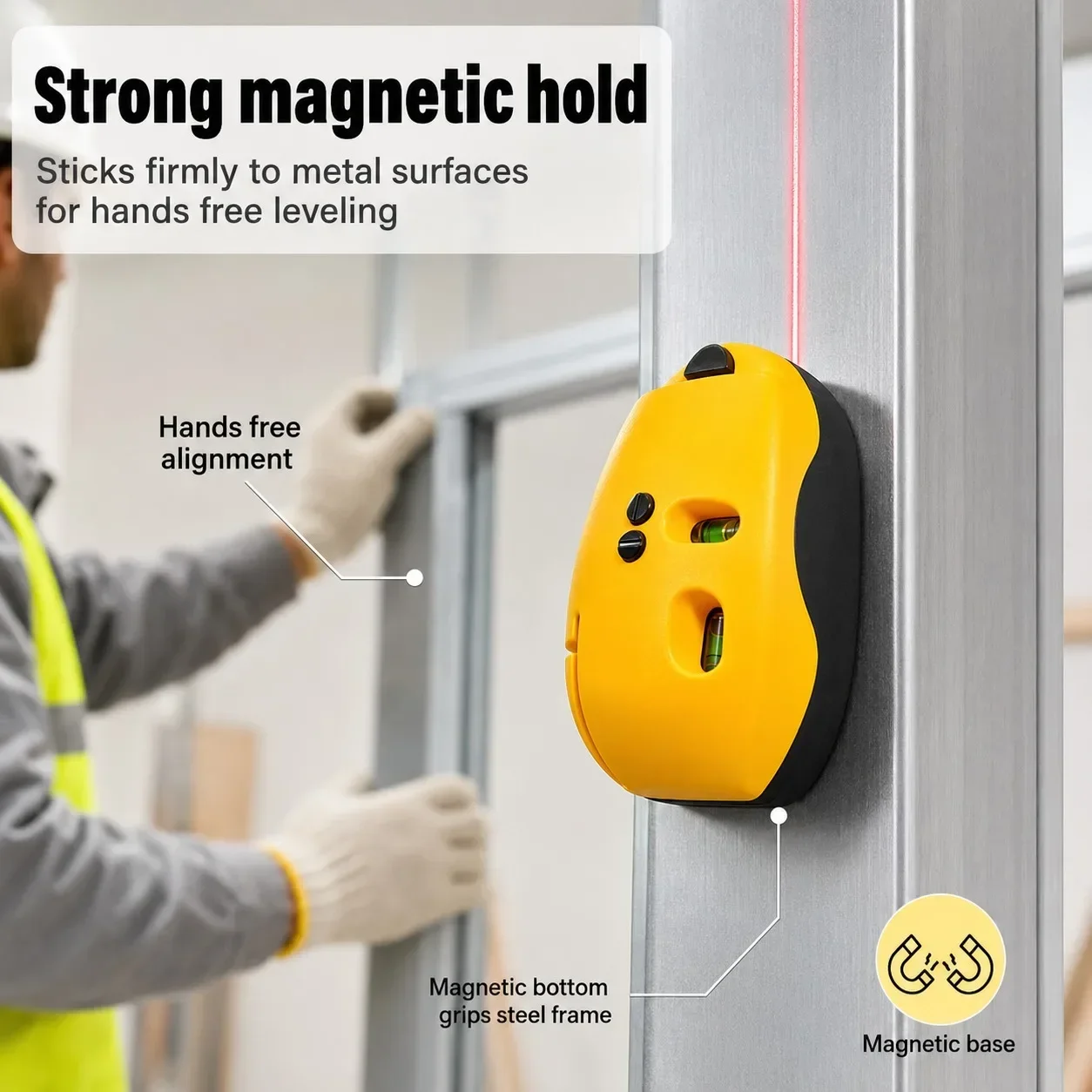 High Precision 90 Degree Laser Line Marker Infrared Right Angle Level for Builders DIYers Tile Wall Mounting
