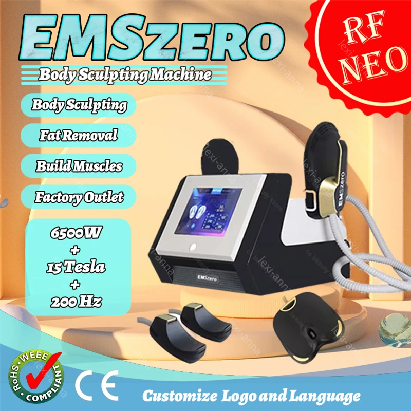 Professional Body Sculpt Emszero RF HI-EMT Slimming  Machines 200hz EMS 5 Handle 6500W Beauty Instrument