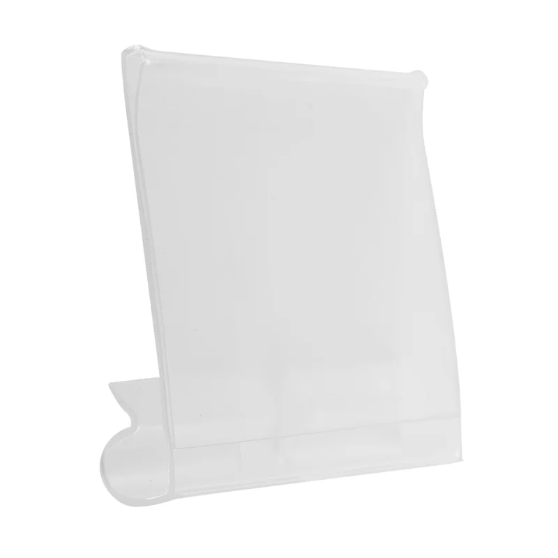 100Pcs Clear Plastic Label Holders for Wire Shelf Retail Price Label Holders Merchandise Sign Display Holder (6 x 4 cm)