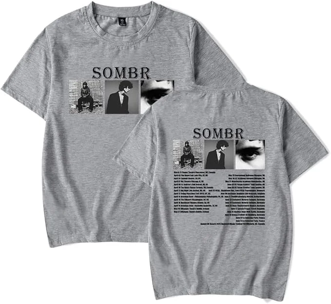 Sombr Merch Live 2025 Tour T-Shirt Short Sleeve Fan Merch Men Women Fashion Clothing for Summer