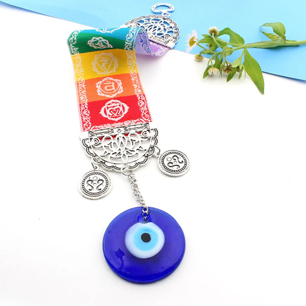

Bohemia Blue Hanging Evil Eye Pendant Decor Turkish Hanging Adornment Home Webbing Ornament Window Charm Amulet
