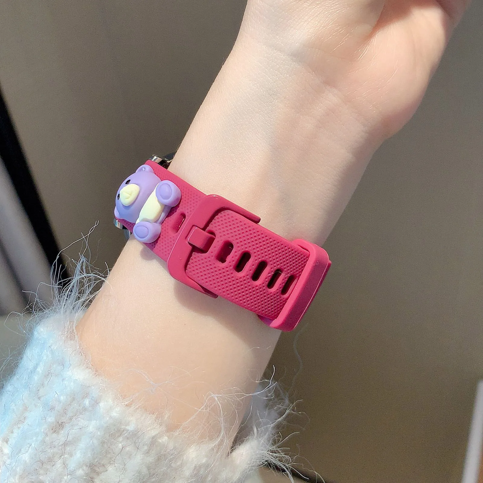 Silicone Loop band hot pink For Samsung Galaxy Watch 7 FE 5 Pro 4 6 classic 44mm 40mm sport bracelet correa Galaxy Watch 7 Strap