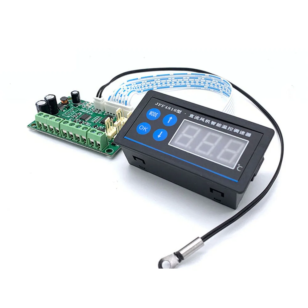 Chassis Fan Speed Controller DC 12V 24V 48v 6A PWM temperature control speed regulation RS485 serial TEMP LED display