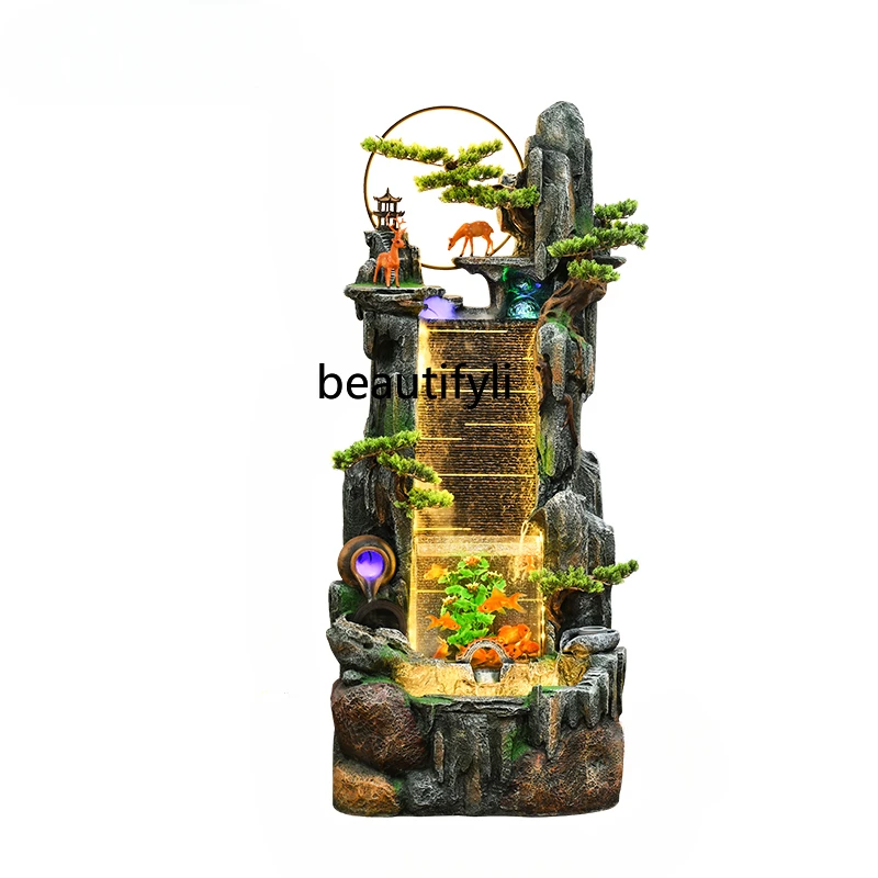 

Rockery Loop Water Fountain Decoration Living Room Office Fortune Fengshui Wheel Fish Tank Humidifier Landscape Decorations