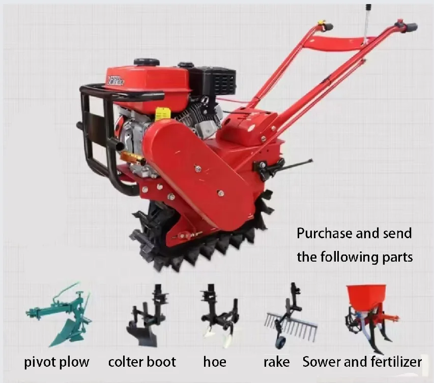 China Shengheng Multi Function Rotary Tiller 7.5/6Hp /Diesel 1-Row Furrow Plough Pump High Chain Rail Tiller High