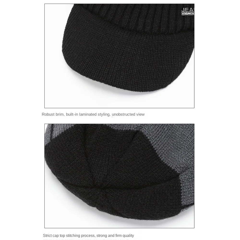 Nieuwe Ademende Winter Warme Muts Plus Fleece Gebreide Beanie Skullies Mutsen Hoed Koude Bescherming Ski Cap Winter