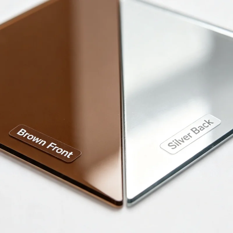 Static Cling One Way Window Film, Brown Front Silver Back No‑Glue Window Tint, Anti‑UV Heat Control Privacy Sun Block Glass