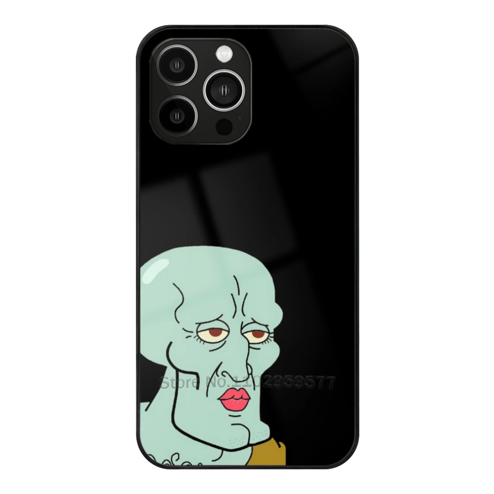 Handsome Squidward Tempered Glass Shell For Iphone 13 14 12 11 15 Pro Max Mini 8 7 X Xr Xs Plus Phone Case Phone Cases Case