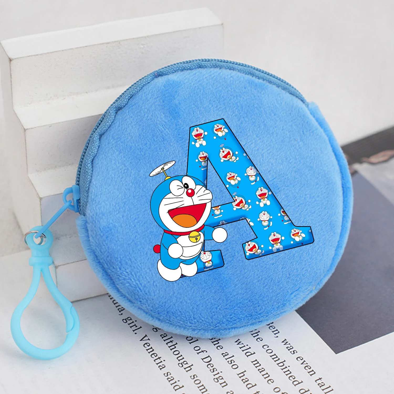 

Doraemon круглые плюшевые кошельки для монет A-Z сумка для хранения букв милая аниме синяя мини-сумка Kawaii мультяшная сумка на молнии с принтом новый детский подарок
