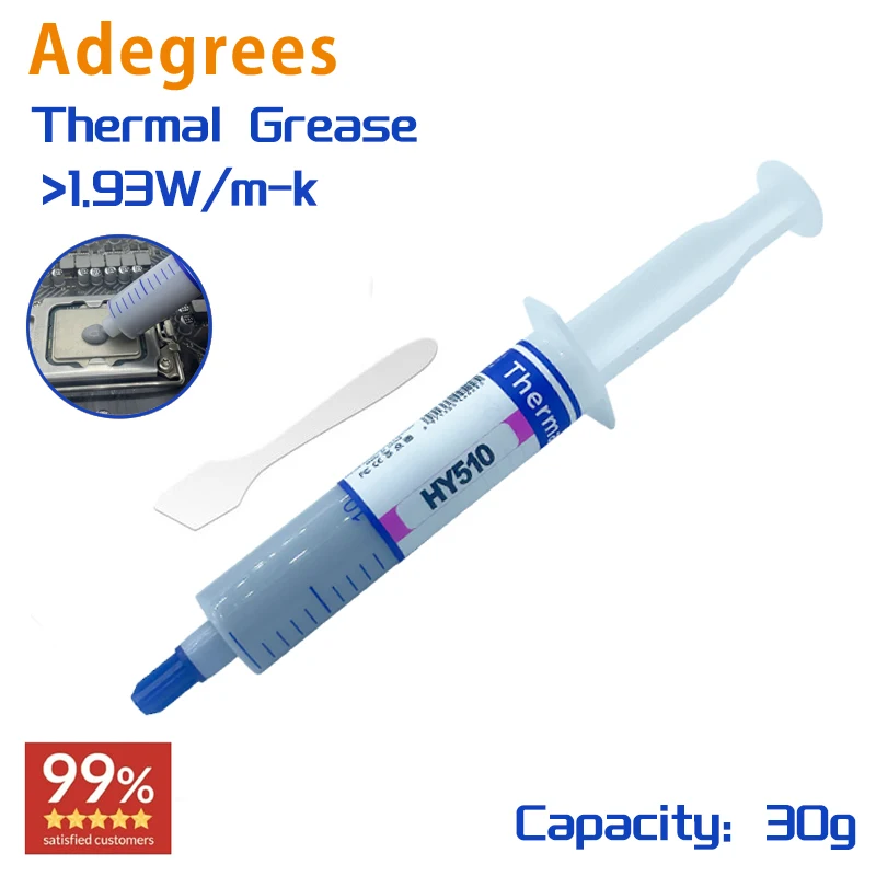 

Thermal Conductive Grease 30g 1.93W/m-k Syringe Silicone Thermal Paste GPU CPU Processors Chipset Cooling Tools